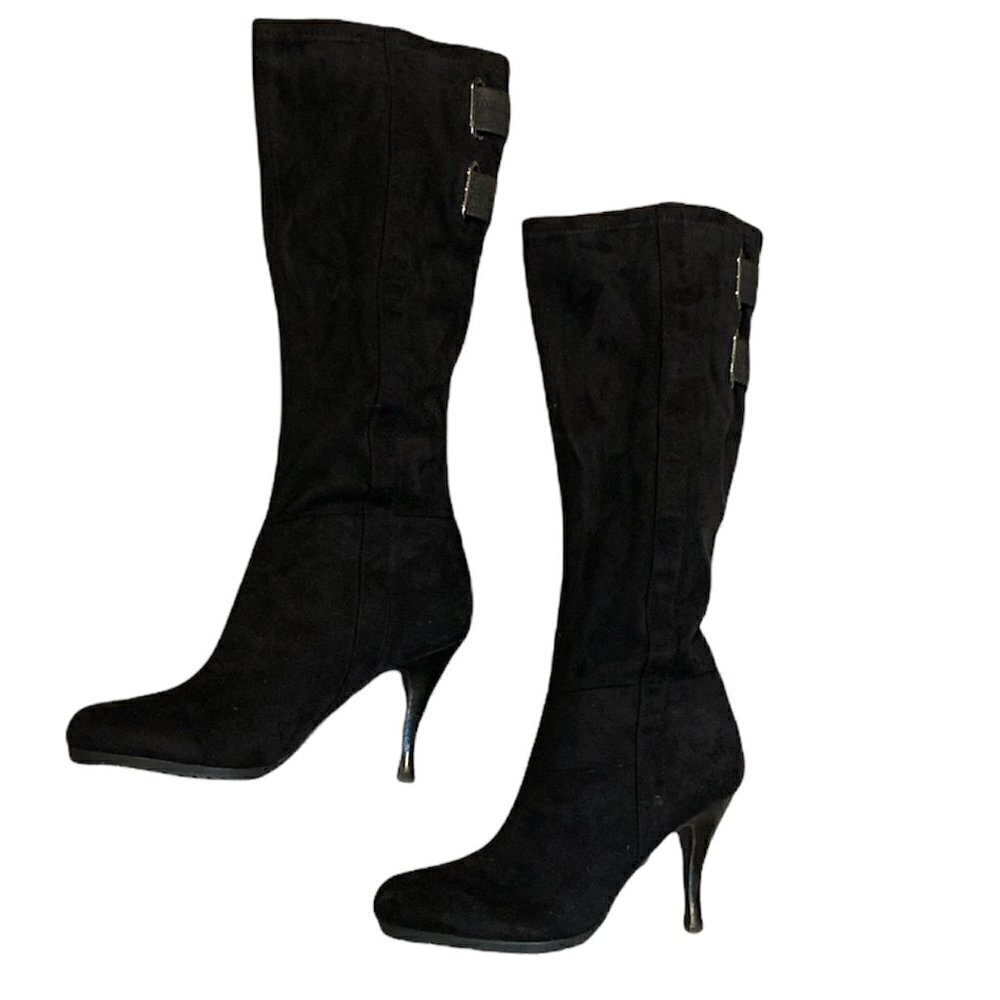 BCBGeneration PL-Betty Faux Suede Boots Sz 7-1/2 B Black #250H